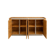 خزانة جانبية من خشب البرلتا والفولاذ المقاوم للصدأ المصقول